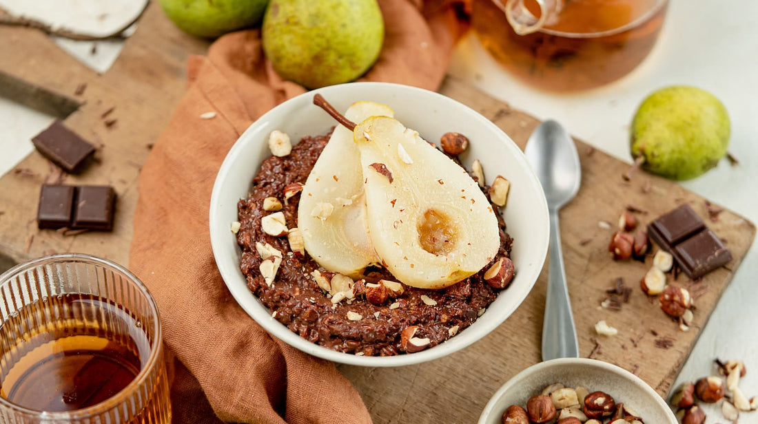 Porridge poire chocolat