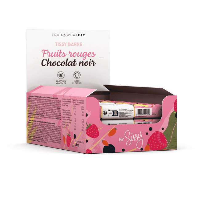 Boite de barres chocolat fruits rouges